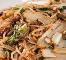 Pickled Chili Shredded Pork with Rice Noodles