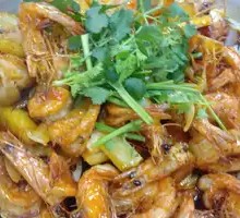 Spicy Pig Intestine and Shrimp