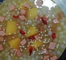Yellow Peach Brown Sugar Sago Dessert