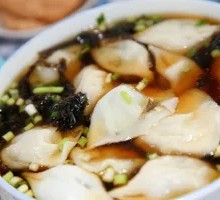 Pork and Napa Cabbage Dumplings in Soup