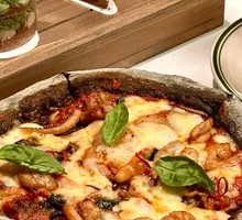 Squid Ink Seafood Pizza