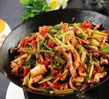 Spicy Squid Tentacles in Dry Pot