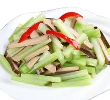 Stir-fried celery with fried tofu