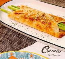 Bacon Asparagus Cheese Phyllo Roll