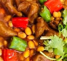 Braised pork intestine with soybeans