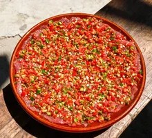 Sliced Beef with Green and Red Peppers