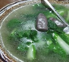 Chicken Blood and Pickled Vegetable Soup