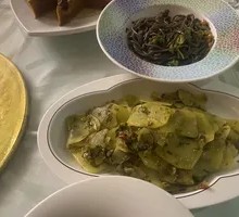 Sour Cabbage and Pickled Chili Potato Slices