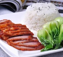 猪肘拼叉烧饭