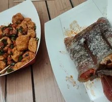 Fried Pork Tenderloin with Tofu Skin and Pickled Radish