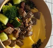 Black Pepper Beef · Tender Egg Custard · Mixed Grain Rice