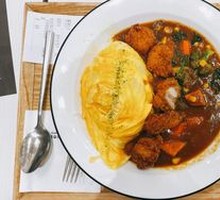 Fried Chicken Curry Omelette Rice